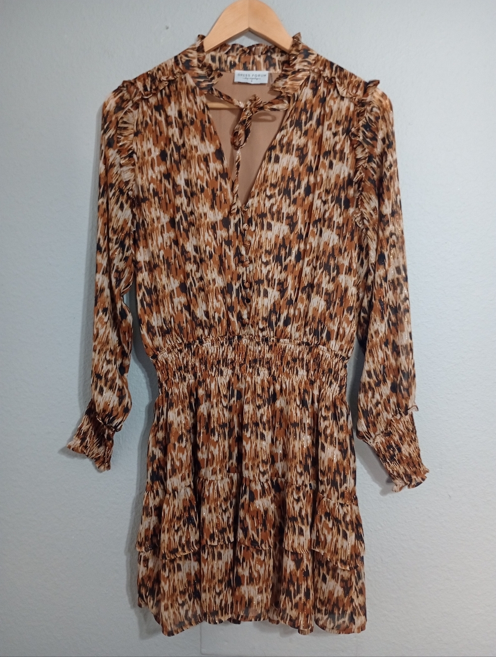 Dress Forum Los Angeles Leopard Print Ruffle Mini Dress